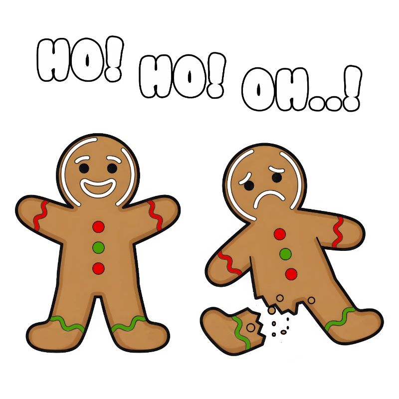 Lebkuchen-Weihnachten zerbrochen und fröhlich