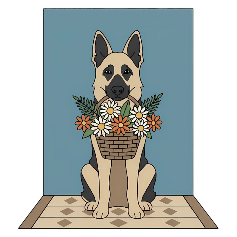 Blütenkorb Hund: Deutscher Schäferhund