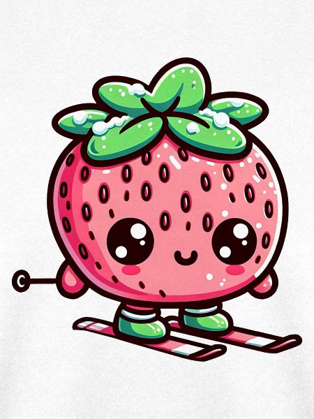 Kawaii Erdbeere Beim Skifahren Winterspaß
