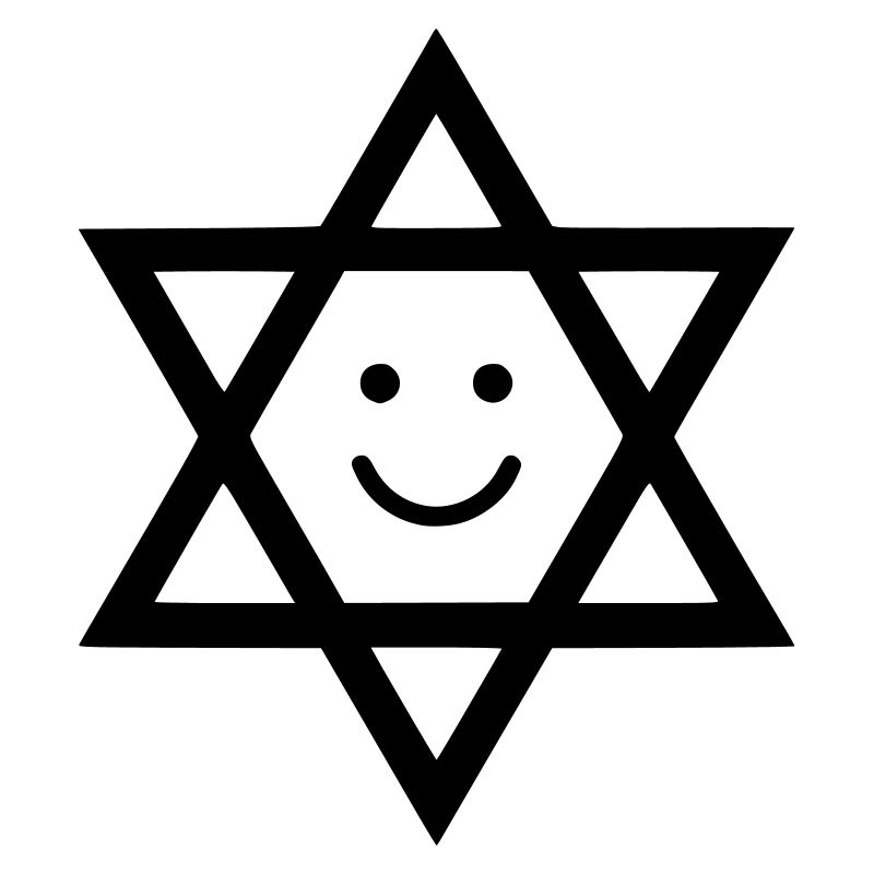 Lustiger Davidstern mit Smiley Gesicht