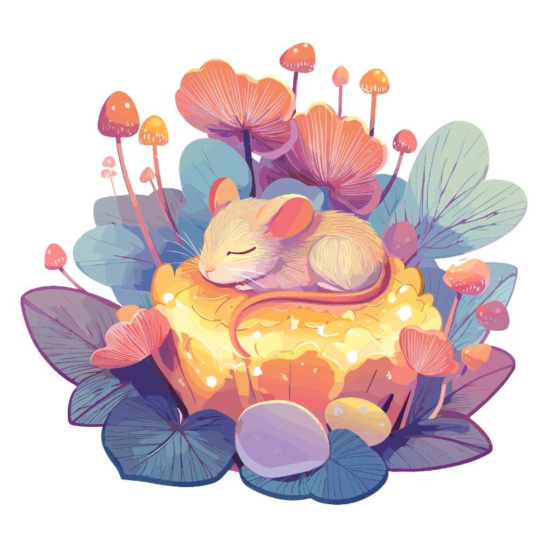 Schläfrige Maus im Honigwald