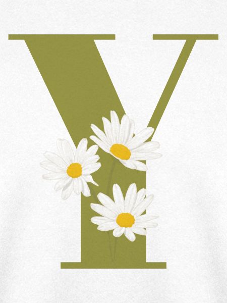 Buchstabe y grüne Gänseblümchen
