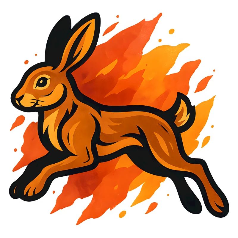 Feuriger Hase im Flammensprint
