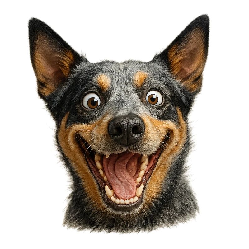 Lachender Hundekopf
