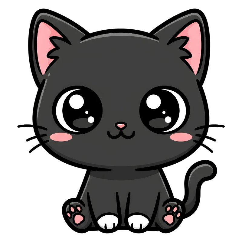 Mitternachtskätzchen-Kawaii-Maskottchen