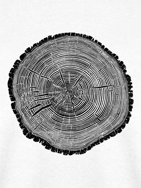 Baumscheibe Holzringe – Naturmotiv Schwarz