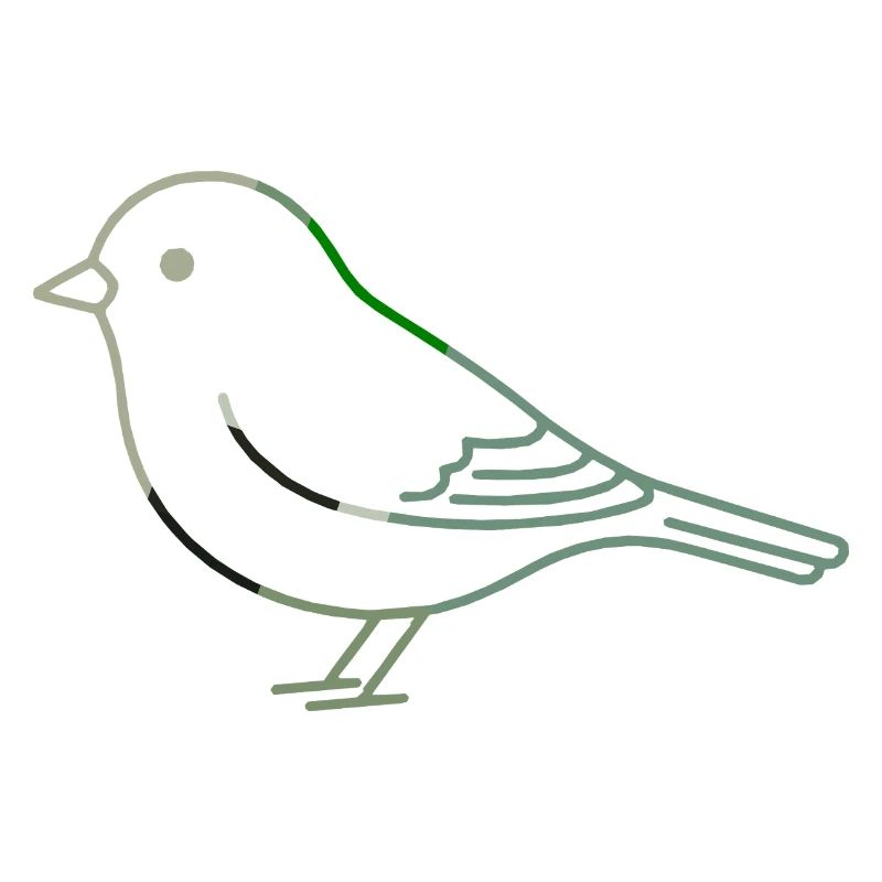 Minimalistischer Grüner Linearvogel