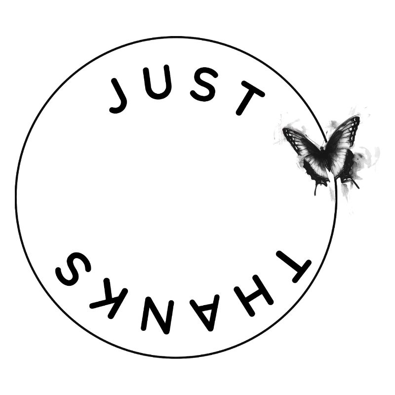 Just Thanks - Kreis mit Schmetterling