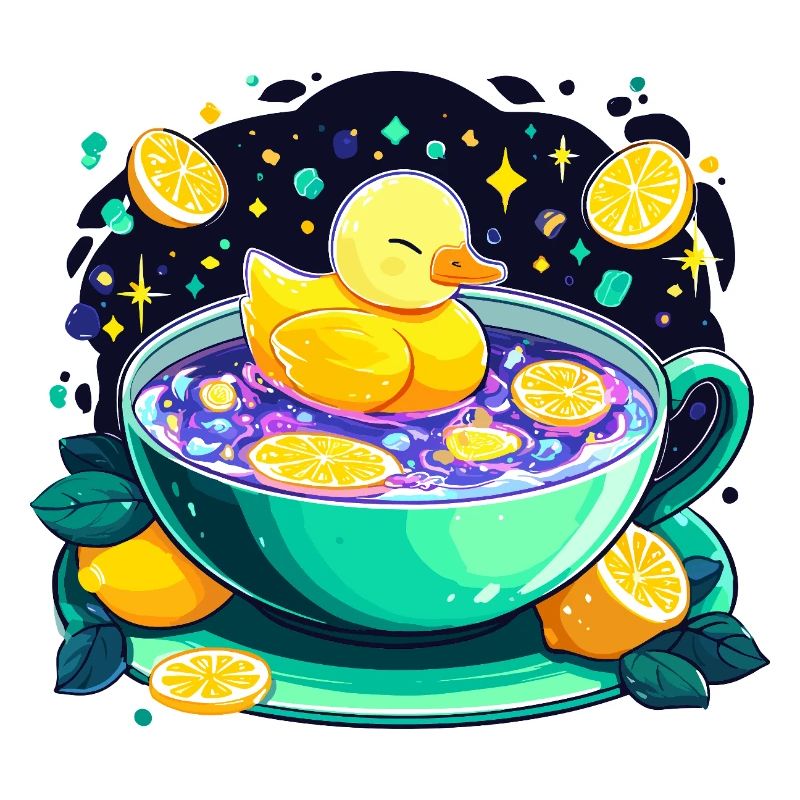 Zitrus-Ducky im Tee-Schaum