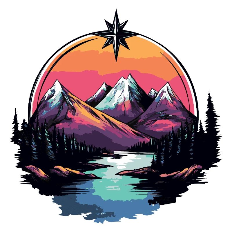 Mountains Nature Landscape Compass