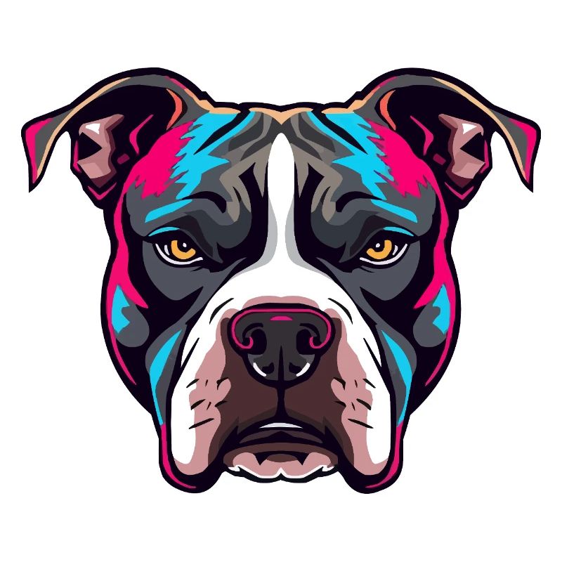 Neon Pitbull Porträt