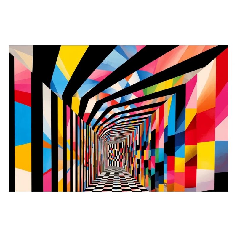 Farbenfroher geometrischer Tunnel