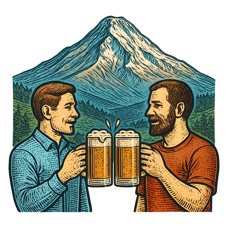Bergkulisse Bierfreunde Toast