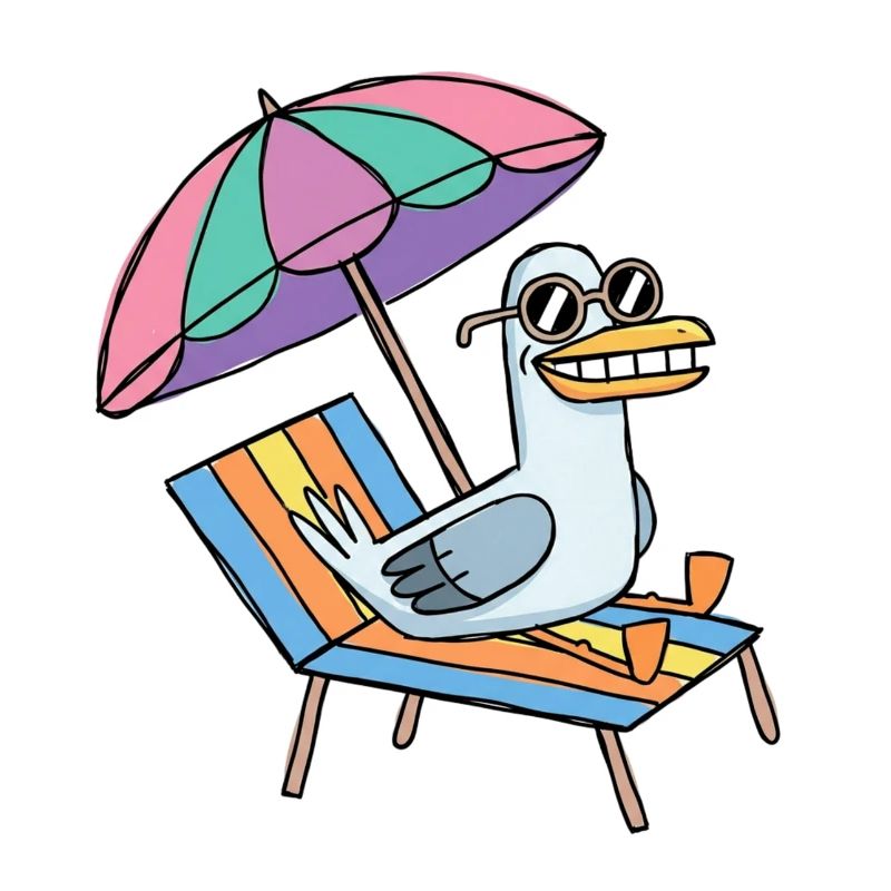 Möwe macht Urlaub