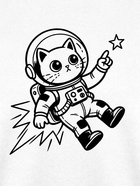Cat Astronaut in Space