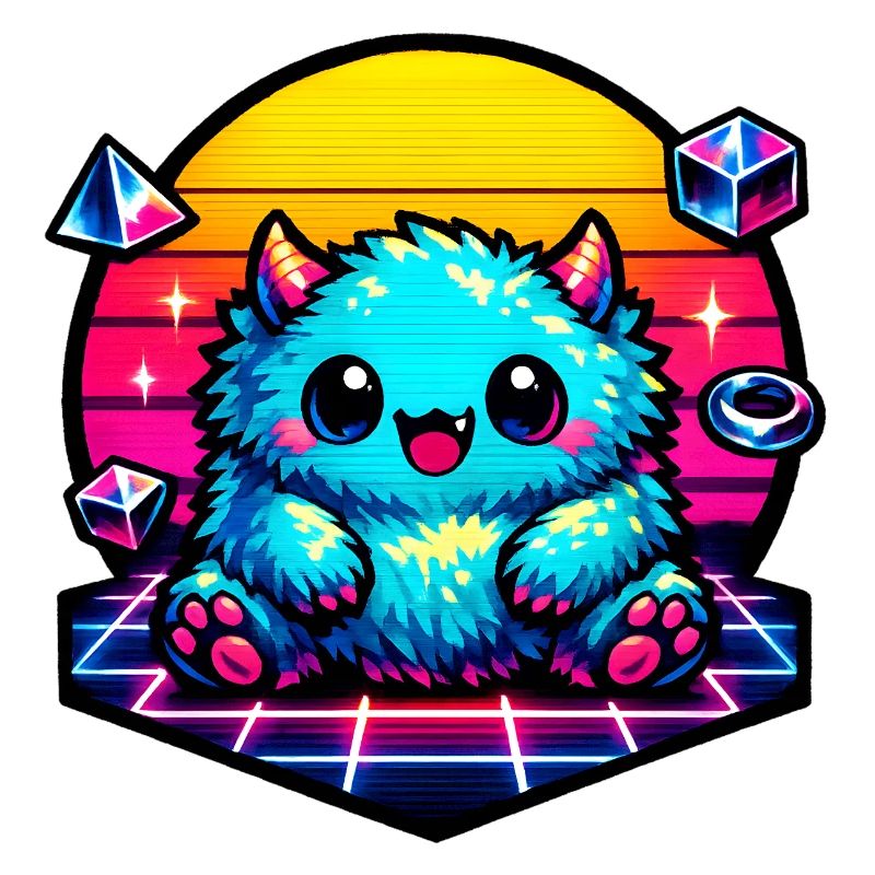 Neon-Puschelmonster