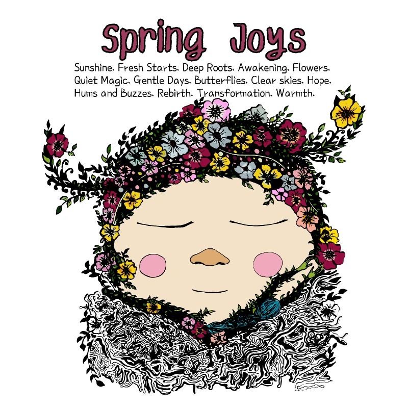 Spring Joy Gnome – Gemütliche Naturillustration