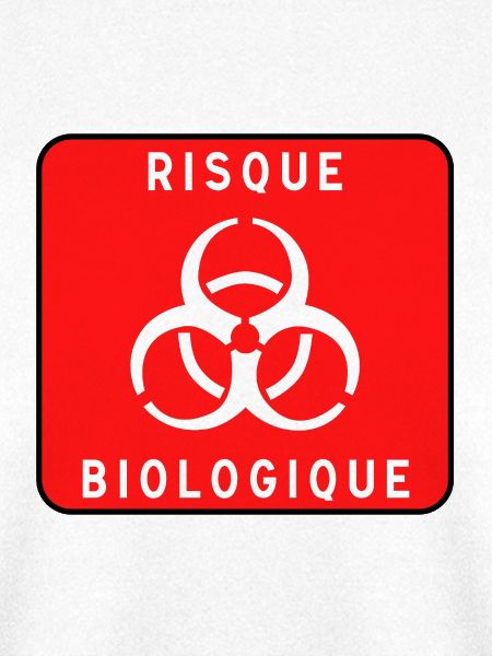 Biologisches Gefahrzeichen, Infektionsrisiko, Material