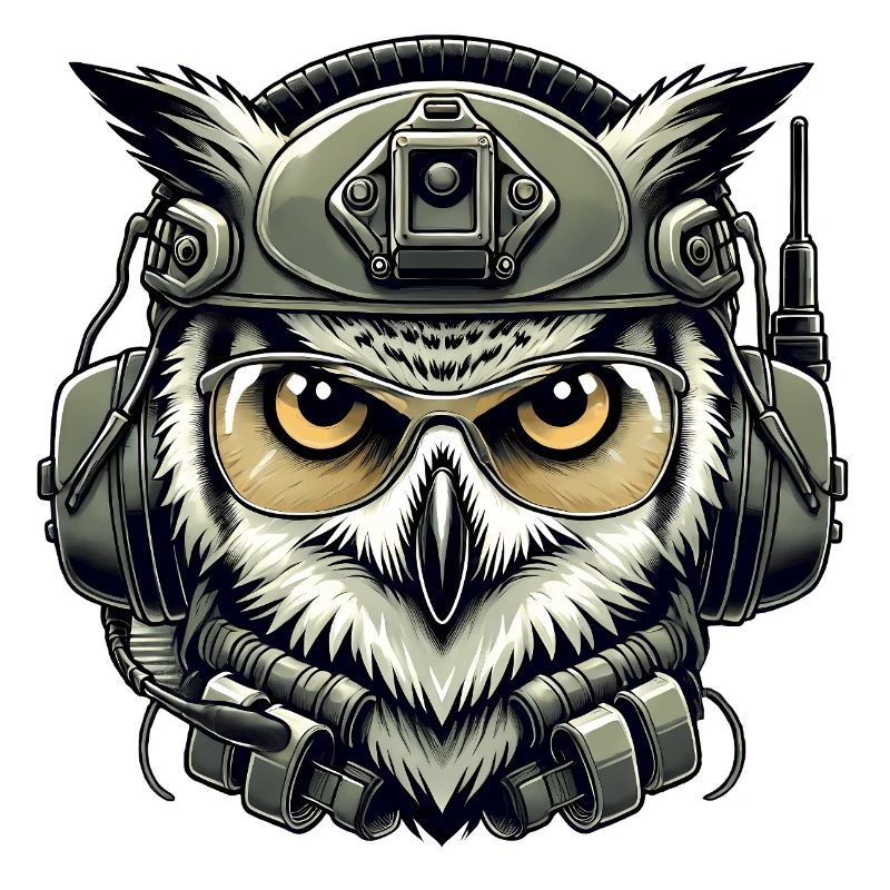 Taktische Eule mit Helm