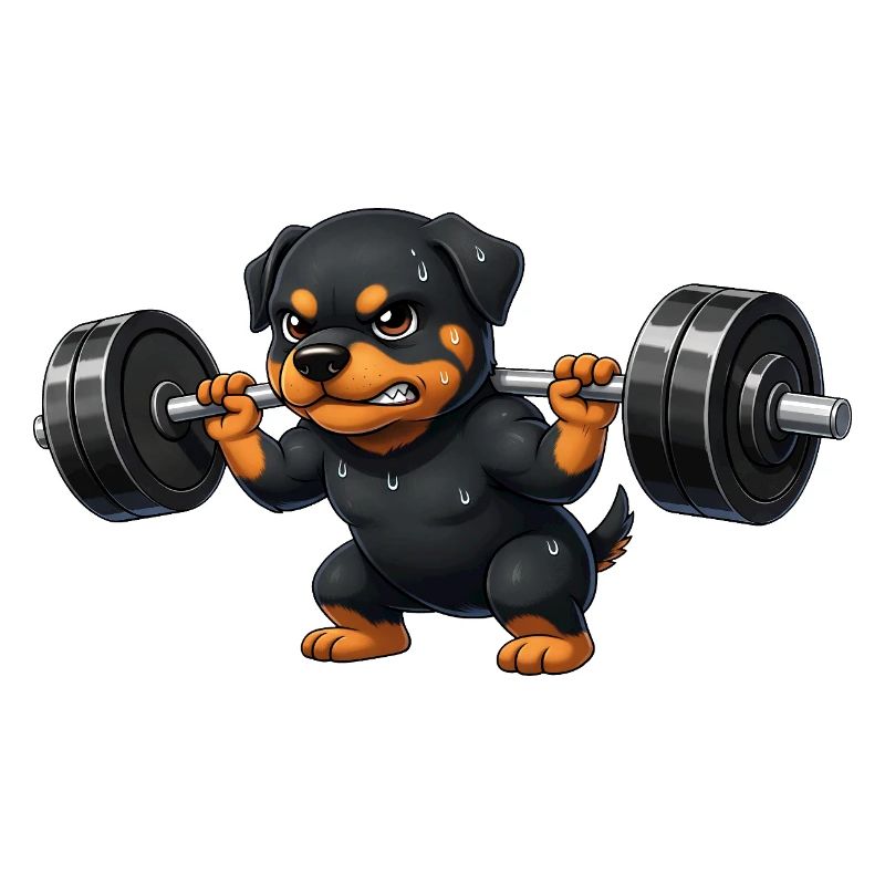 Rottweiler Gewichtheber Barbell Training Workout