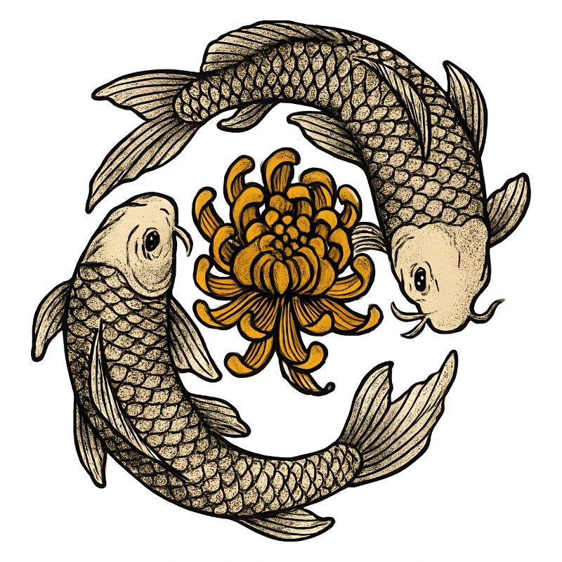 Koi Kreislauf Chrysanthemen