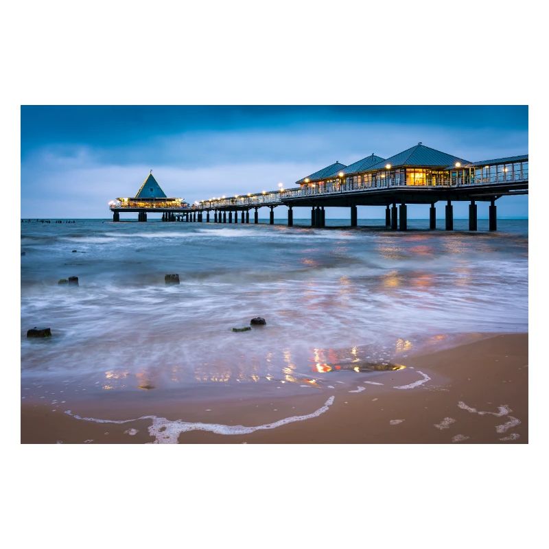 Heringsdorf pier with lights