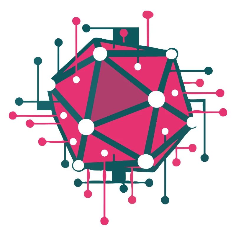 Techno-rosa geometrisches Netzwerk