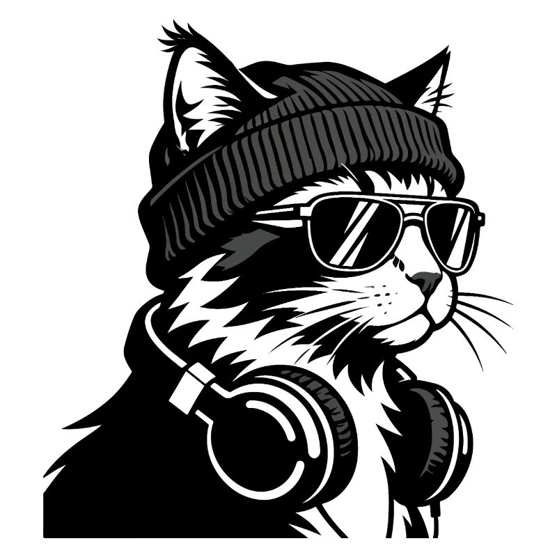 Cat DJ Cosy Black Knit