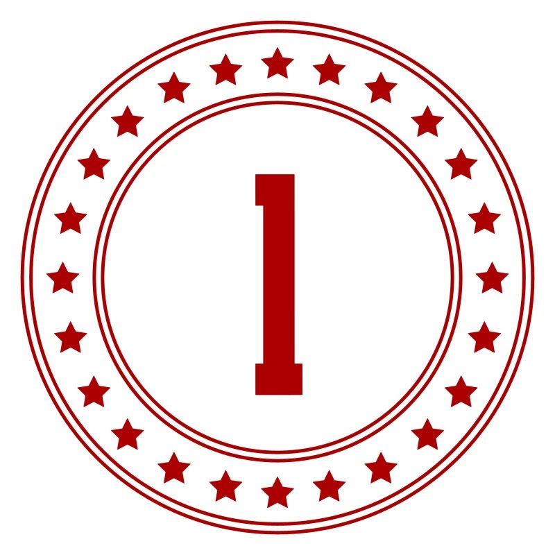 Erstes Platz Emblem mit Sternkreis