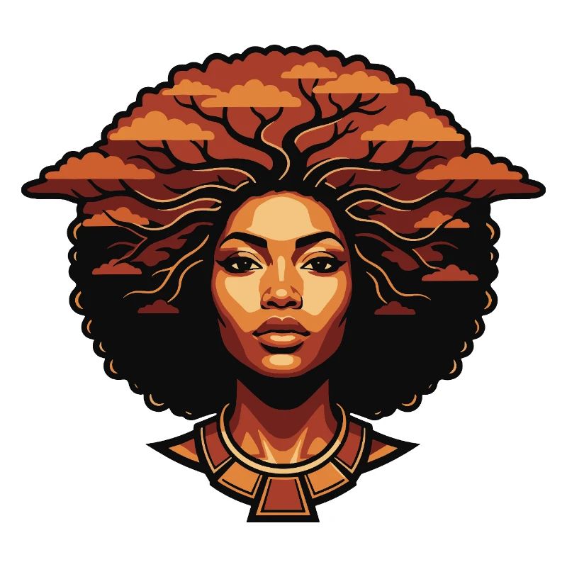 Baumhaar Afro-Porträt
