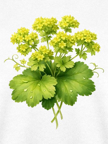 Frauenmantel Pflanze mit Blüten 