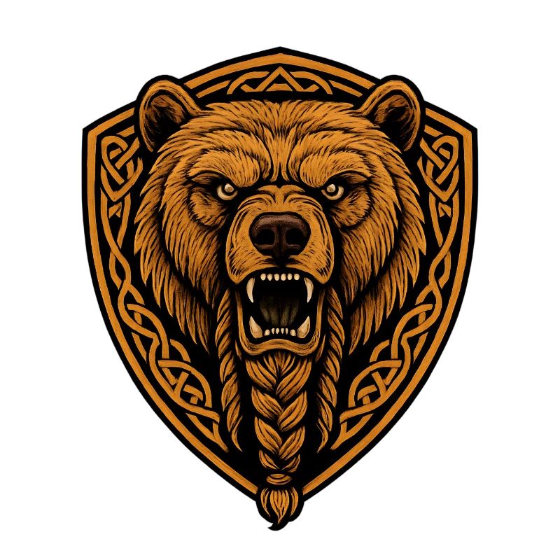 Ours brun dans l’écu avec tresse