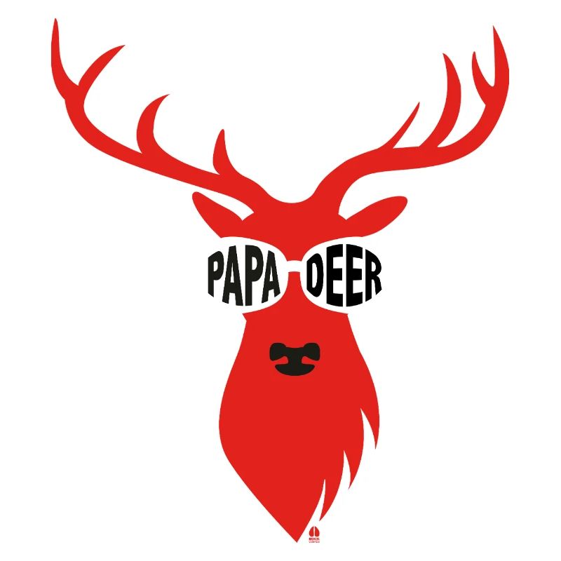 Papa-Hirsch mit Sonnenbrille - rot