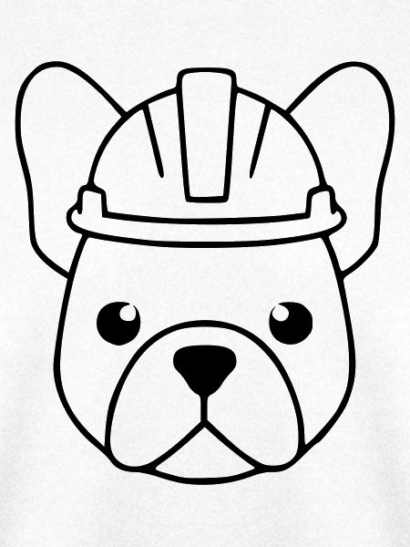 Frenchie Bauhelm Kopf Outline