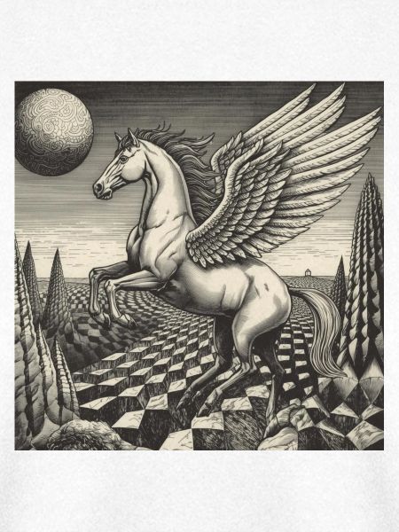 Winghorse über dem Mondland