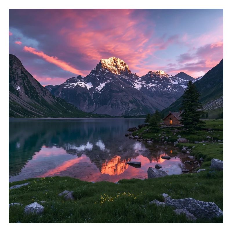 Alpenlicht am Bergsee