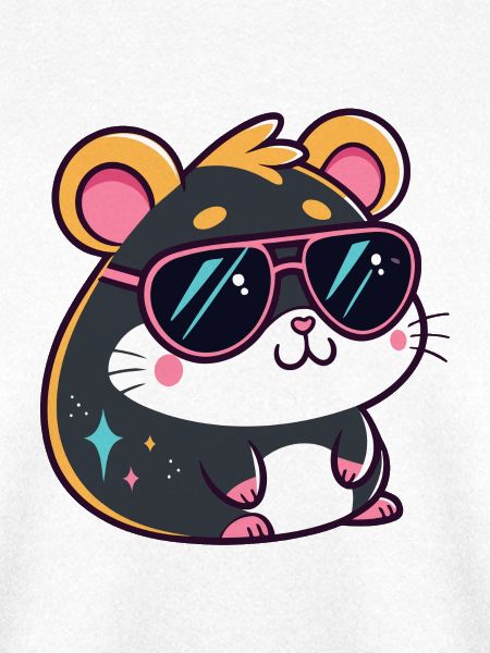 Hamster Kawaï Sonnensterne Rosa Brille