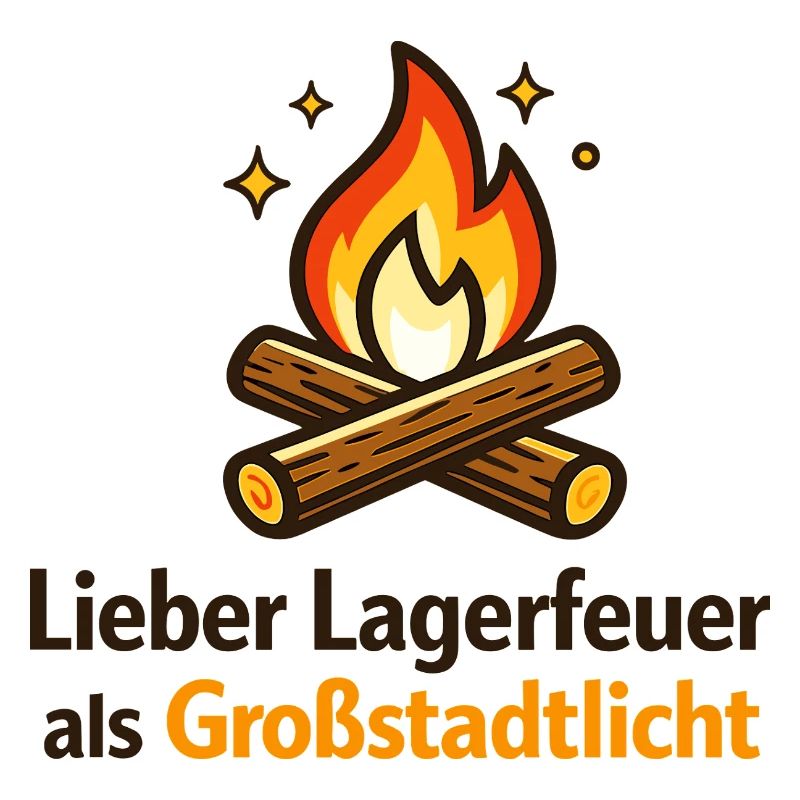 Lagerfeuer gegen Großstadtlicht