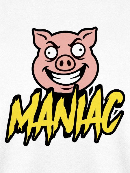 Maniac Crazy Pig Lustiges Maskottchen-Design