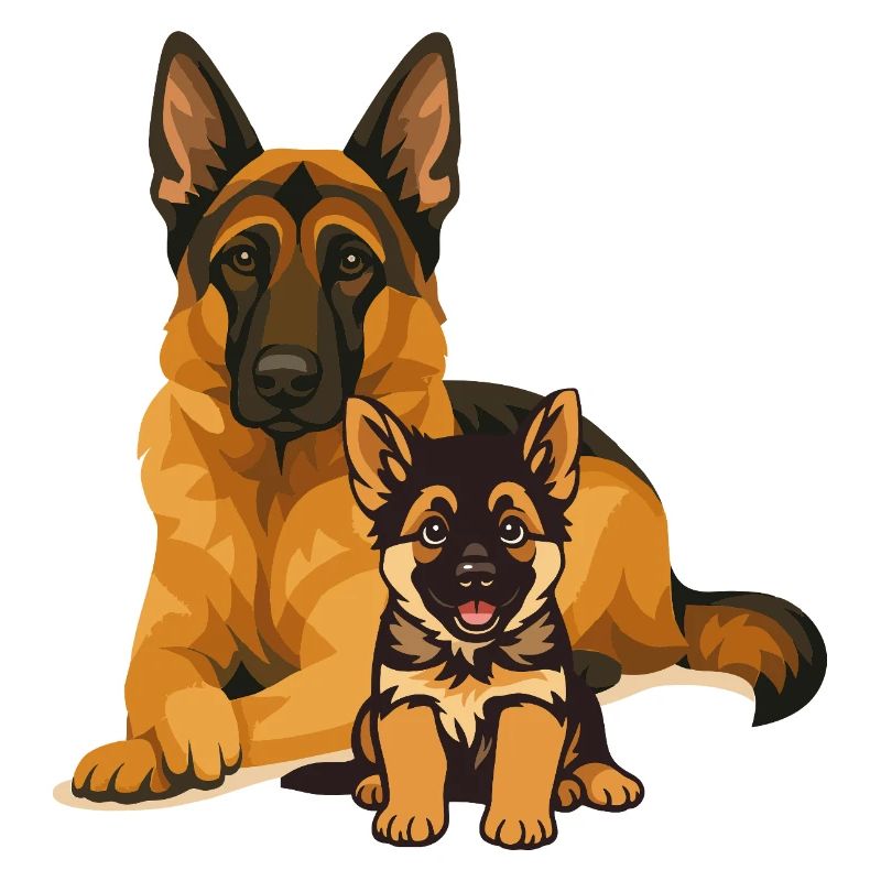 Hundeduo: Schäfer und Chihuahua