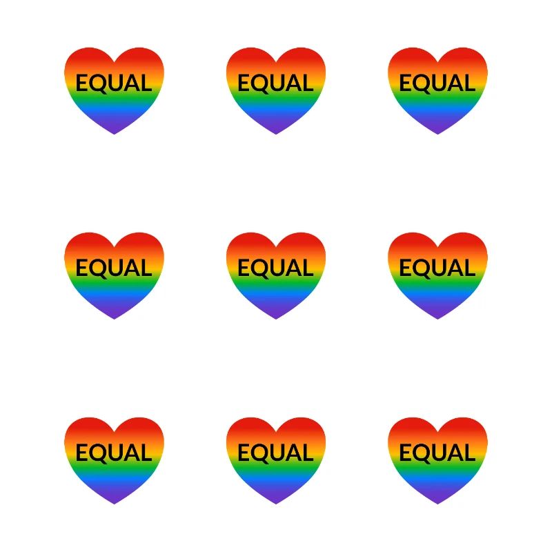 Rainbow Equal Heart  LGBT Pride