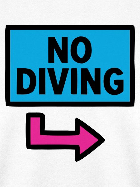 No Diving Schild Pool Retro