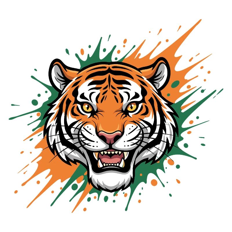Tigerkopf Spritzerkunst
