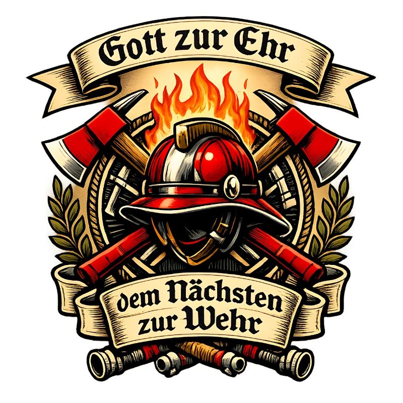 Feuerwehr Abzeichen Flammendes Wappen