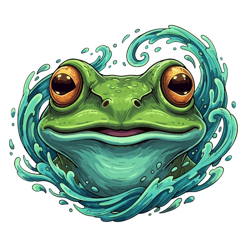 Wellenfrosch Pop-Art Illustration