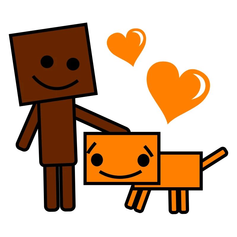 Herzfreund Cartoonhund und Kumpan