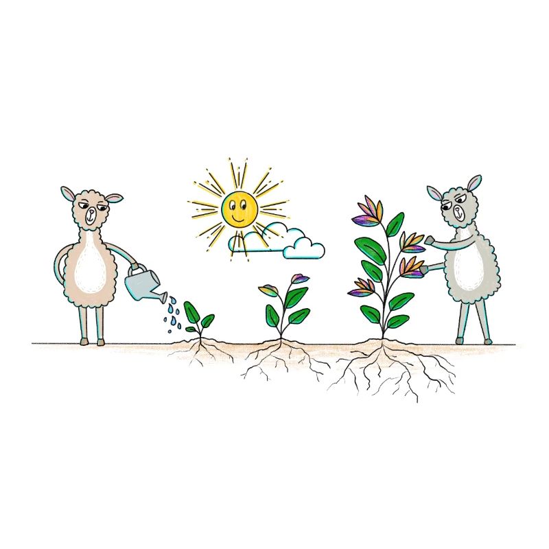 Lama Garten bunt
