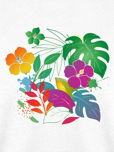 Tropische Blumen und Blätter Design