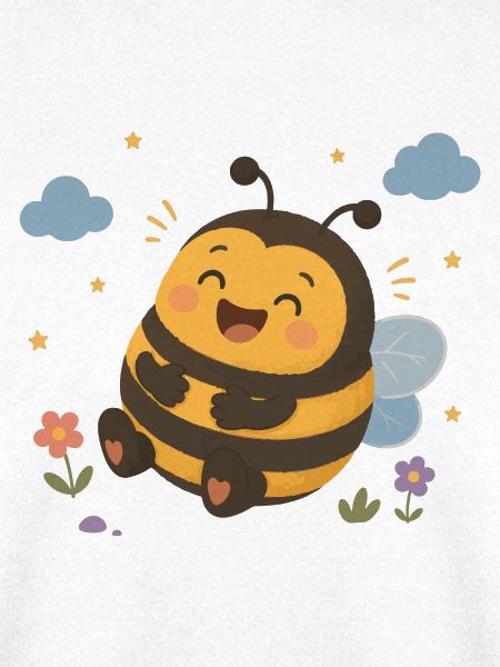 Fröhliche süße Hummel mit Herzchen 