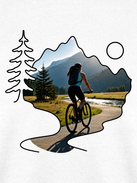 woman cyclist mountains